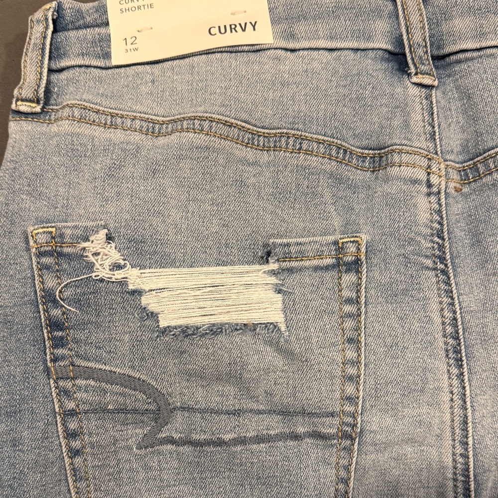 American Eagle Outfitters Light Blue High Rise Jean shorts